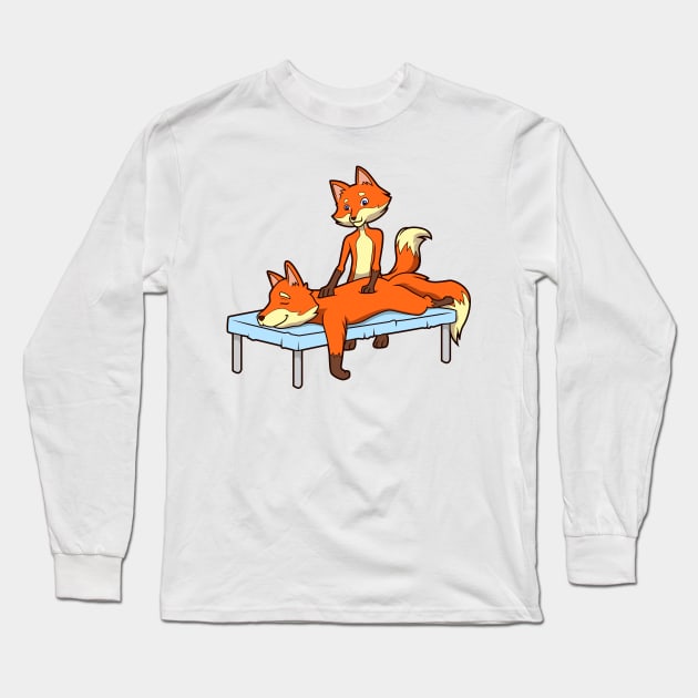 Fox massages - Physiotherapy Long Sleeve T-Shirt by Modern Medieval Design